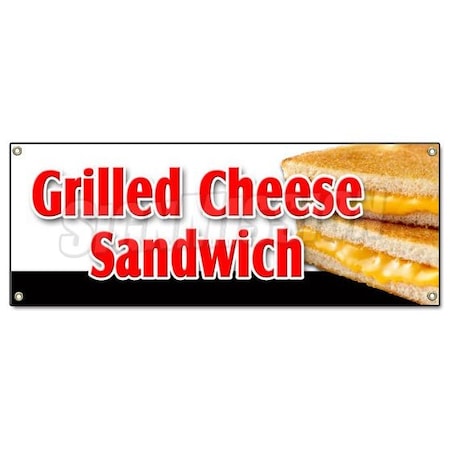 Signmission Grilled Cheese Sandwich Banner Heavy Duty 13 Oz Vinyl with Grommets B-Grilled Cheese Sandwich